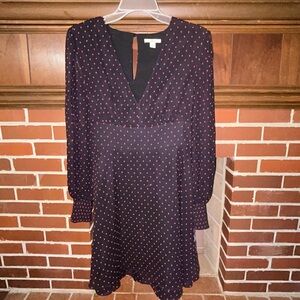 Elegant Black and Red Polka Dot Dress